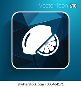 Vector sign Lemon logo unusual stylized slice agriculture.