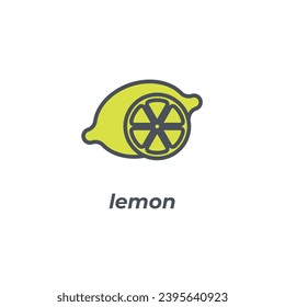 Vector sign of the lemon symbol isolated on a white background. icon color editable.