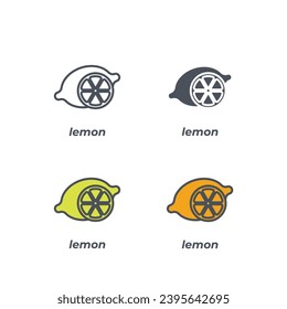 Vector sign of the lemon symbol isolated on a white background. icon color editable.