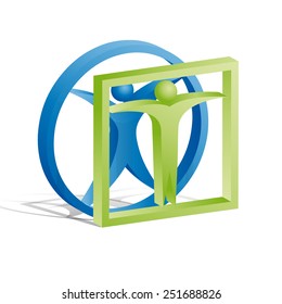 Vector sign Leonardo da Vinci 3d