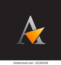 vector sign letter A with arrow