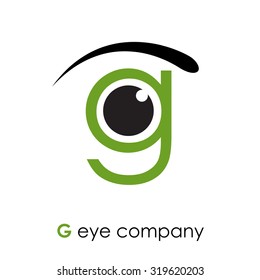 Vector sign letter G, with eye
