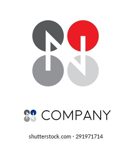 Vector sign letter N