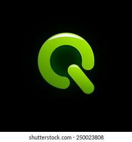 Vector sign letter Q, green power