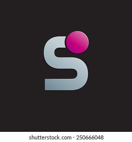 Vector sign letter S with circle