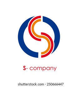Vector sign letter S with circle