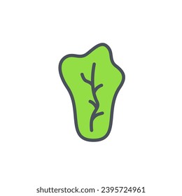 Signo vectorial del símbolo de lechuga aislado en un fondo blanco. color de icono modificable.
