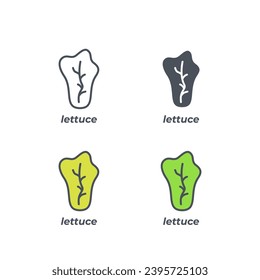 Vector sign of the lettuce symbol isolated on a white background. icon color editable.