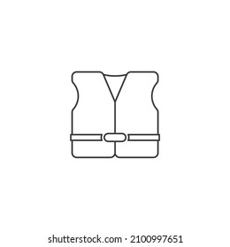 Vector sign of the life jacket symbol is isolated on a white background. life jacket icon color editable.