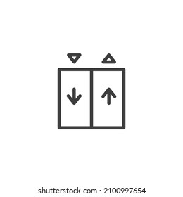 Vector sign of the lift symbol is isolated on a white background. lift icon color editable.