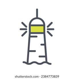 Vector sign of the lighthouse symbol isolated on a white background. icon color editable.