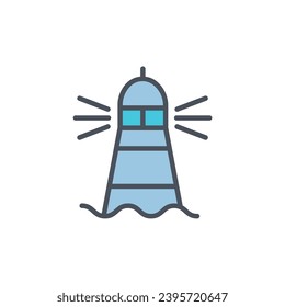 Vector sign of the lighthouse symbol isolated on a white background. icon color editable.