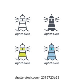 Vector sign of the lighthouse symbol isolated on a white background. icon color editable.