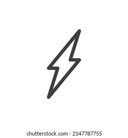 Vector sign of the lightning symbol is isolated on a white background. lightning icon color editable.