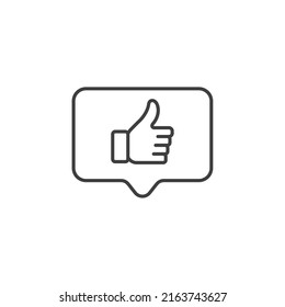 Vector sign of the like symbol is isolated on a white background. like icon color editable.