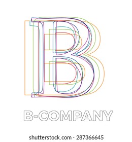 Vector sign linear letter B