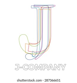 Vector sign linear letter J