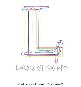 Vector sign linear letter L