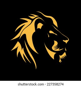 Vector sign  Lion, strength and courage concept