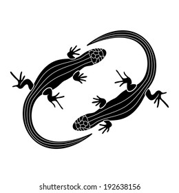 Vector sign. Lizards.