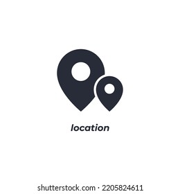 Vector sign of location symbol is isolated on a white background. icon color editable.