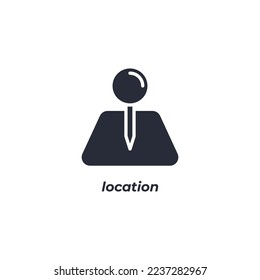Vector sign location symbol is isolated on a white background. icon color editable.