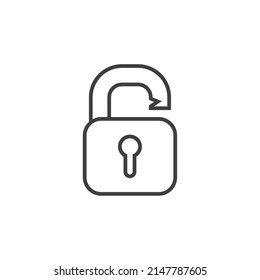 Vector sign of the lock symbol is isolated on a white background. lock icon color editable.