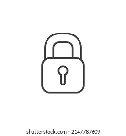 El signo vectorial del símbolo de bloqueo se aísla sobre un fondo blanco. color del icono de bloqueo modificable.