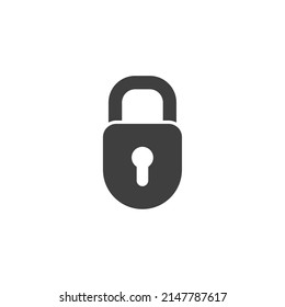 Vector sign of the lock symbol is isolated on a white background. lock icon color editable.