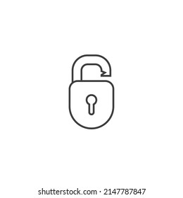 El signo vectorial del símbolo de bloqueo se aísla sobre un fondo blanco. color del icono de bloqueo modificable.