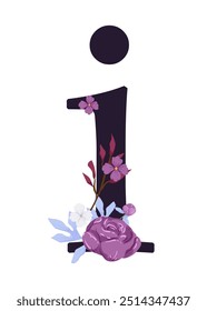 Vector sign and logo with flowers decorations.Typographic calligraphy logogram with abstract shapes. Design for wedding cards, logo of shops and monogram for invitations.
