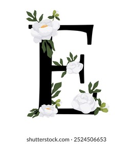Vector sign and logo with flowers decorations.Typographic calligraphy logogram with abstract shapes. Design for wedding cards, logo of shops and monogram for invitations.