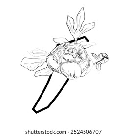 Sinal e logotipo vetorial com flores decorações.Logograma de caligrafia tipográfica com formas abstratas. Design para cartões de casamento, logotipo de lojas e monograma para convites.