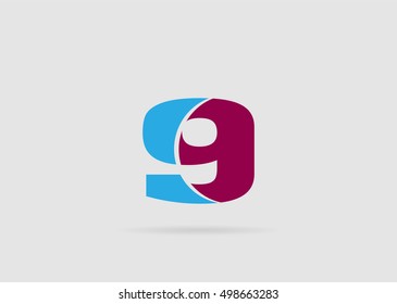 Vector sign logo nine number 9
