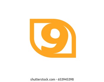 Vector sign logo nine number 9
