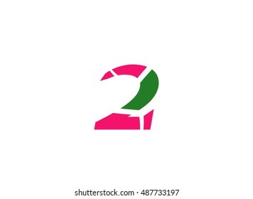Vector sign logo number 2
