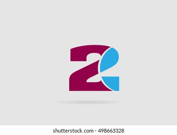 Vector sign logo number 2
