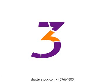 Vector sign logo number 3
