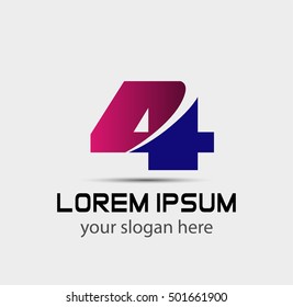 Vector sign logo number 4
