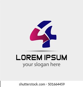 Vector sign logo number 4
