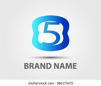 Vector sign logo number 5
