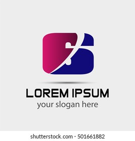 Vector sign logo number 6

