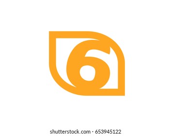Vector sign logo number 6
