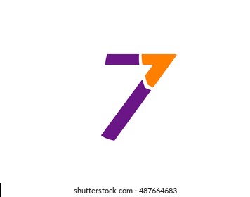 Vector sign logo number 7
