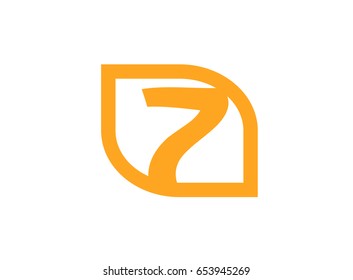 Vector sign logo number 7
