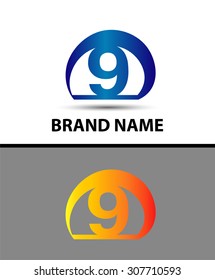 Vector sign logo number 9
