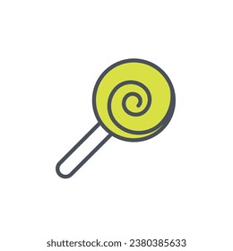 Signo vectorial del símbolo lollipop aislado en un fondo blanco. color de icono modificable.