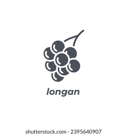 Vector sign of the longan symbol isolated on a white background. icon color editable.