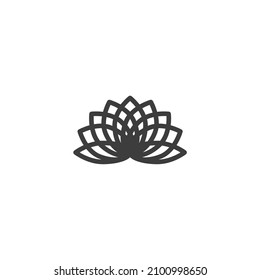 Vector sign of the lotus symbol is isolated on a white background. lotus icon color editable.