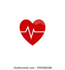 Vector sign of love and heartbeat